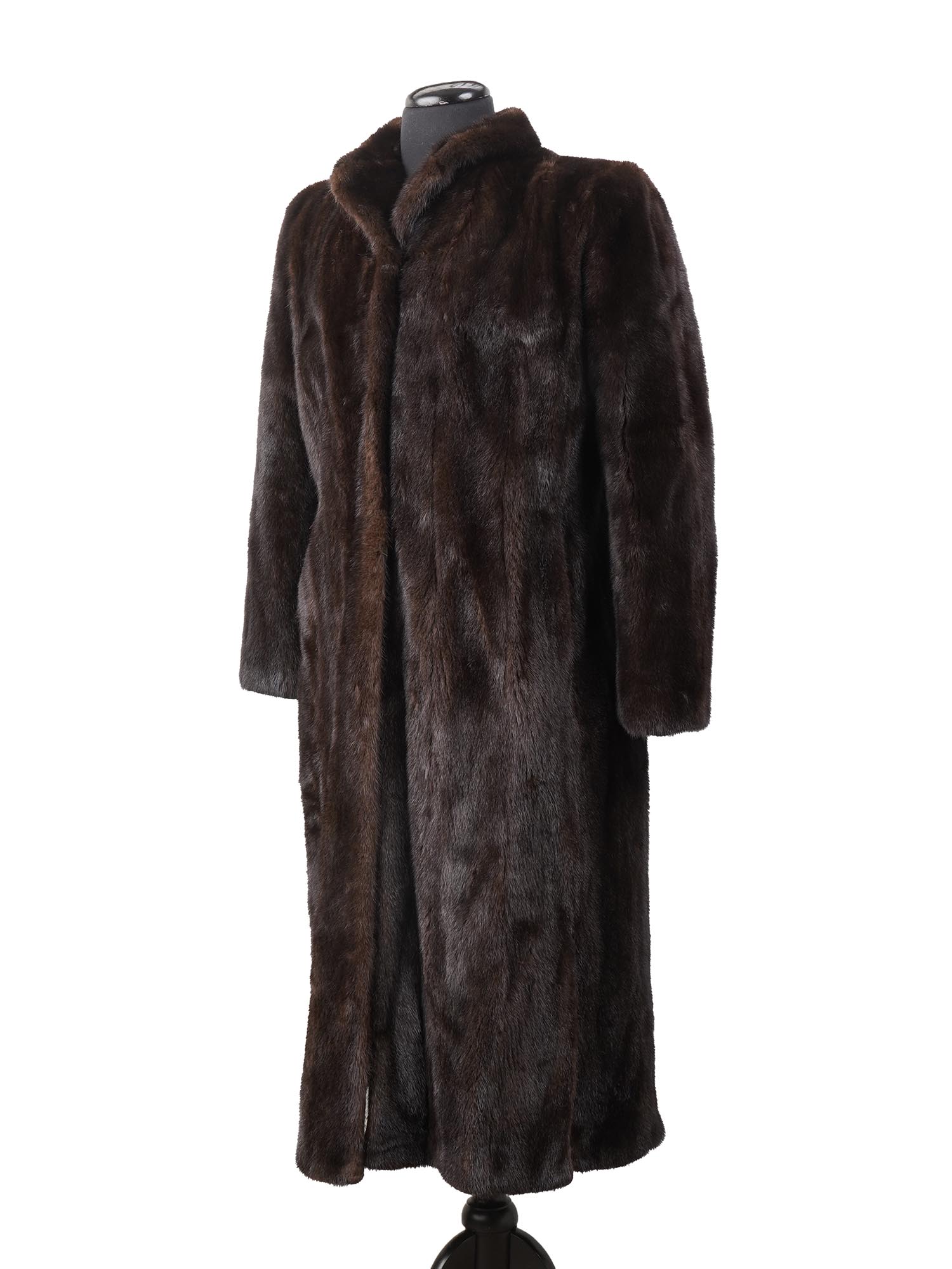 VINTAGE DARK WOMENS BLACKGLAMA MINK FUR COAT PIC-3